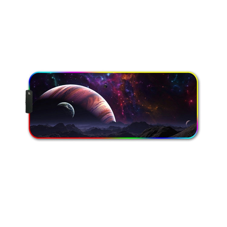 F-01 Rubber Thermal Transfer RGB Luminous Non-Slip Mouse Pad, 350x900x3mm, 350x900x4mm
