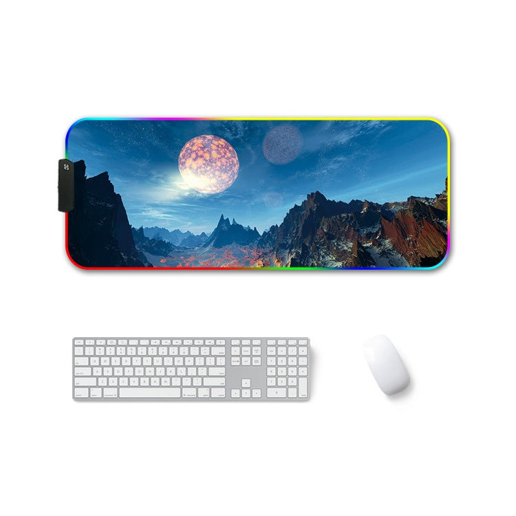 F-01 Rubber Thermal Transfer RGB Luminous Non-Slip Mouse Pad, 400x900x3mm, 400x900x4mm