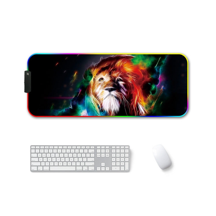 F-01 Rubber Thermal Transfer RGB Luminous Non-Slip Mouse Pad, 400x900x3mm, 400x900x4mm