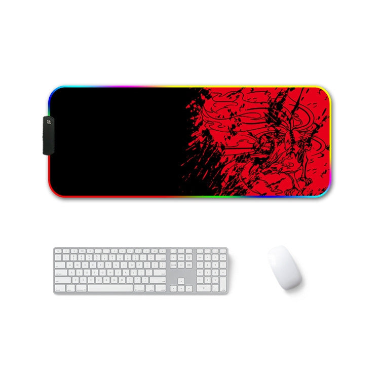 F-01 Rubber Thermal Transfer RGB Luminous Non-Slip Mouse Pad, 400x900x3mm, 400x900x4mm