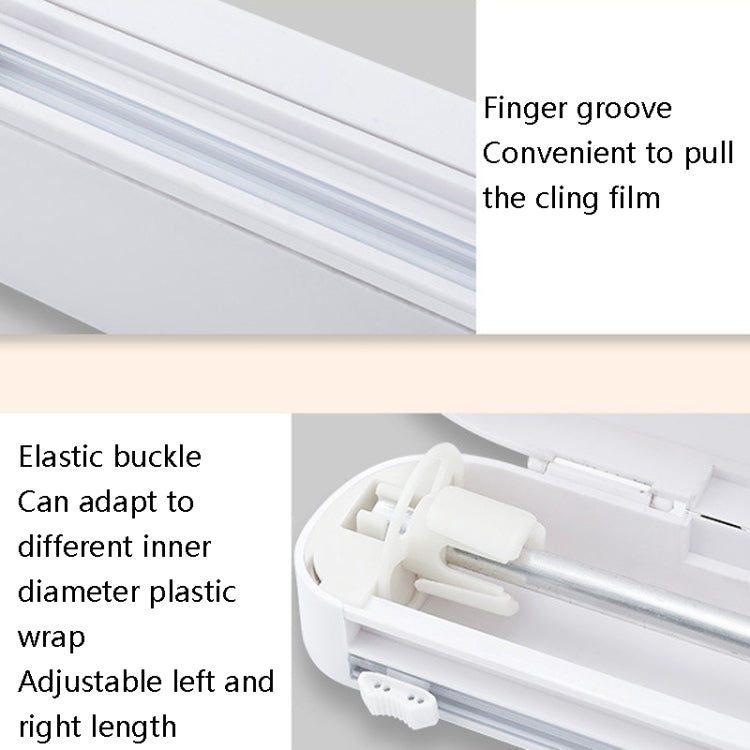 Suction Cup Type Cling Film Cutter Household Plastic Wrap Adjustable Storage Cutting Box