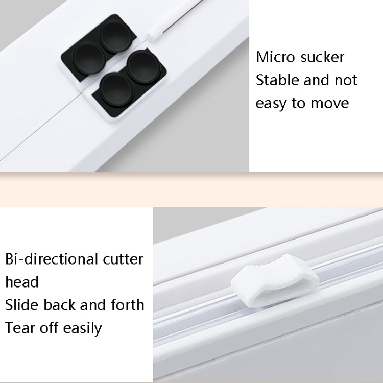 Suction Cup Type Cling Film Cutter Household Plastic Wrap Adjustable Storage Cutting Box