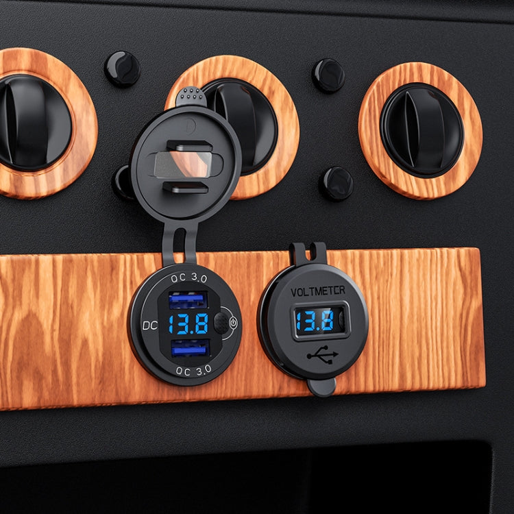 Aluminum Alloy Double QC3.0 Fast Charge With Button Switch Car USB Charger Waterproof Car Charger Specification: