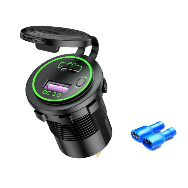 Car Motorcycle Ship Modified USB Charger Waterproof PD + QC3.0 Fast Charge