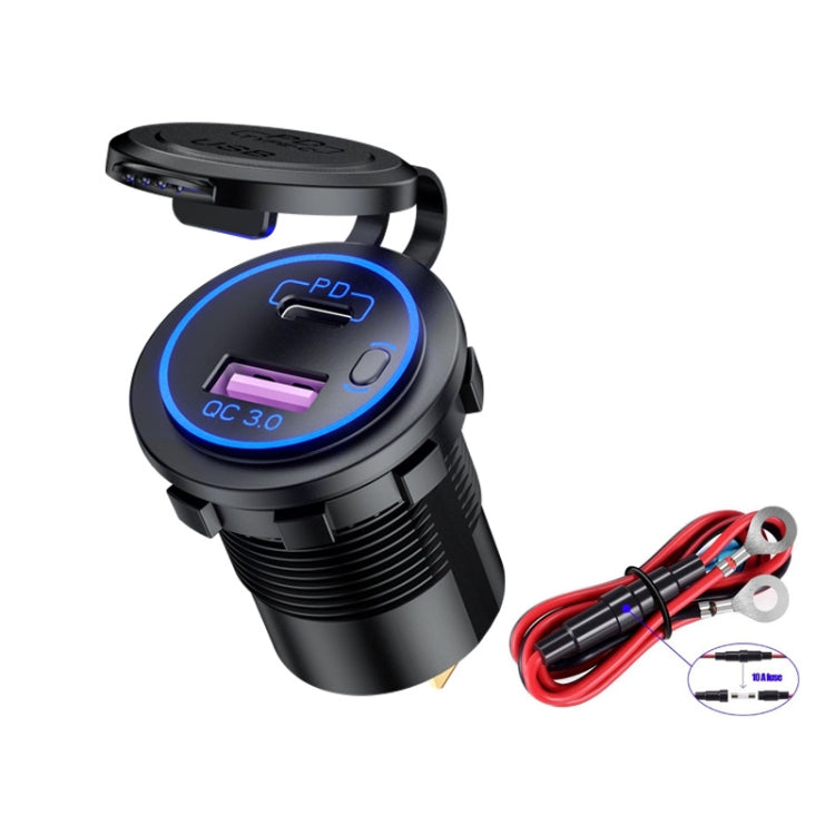 Car Motorcycle Ship Modified USB Charger Waterproof PD + QC3.0 Fast Charge
