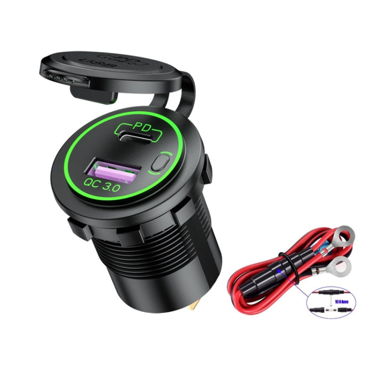 Car Motorcycle Ship Modified USB Charger Waterproof PD + QC3.0 Fast Charge
