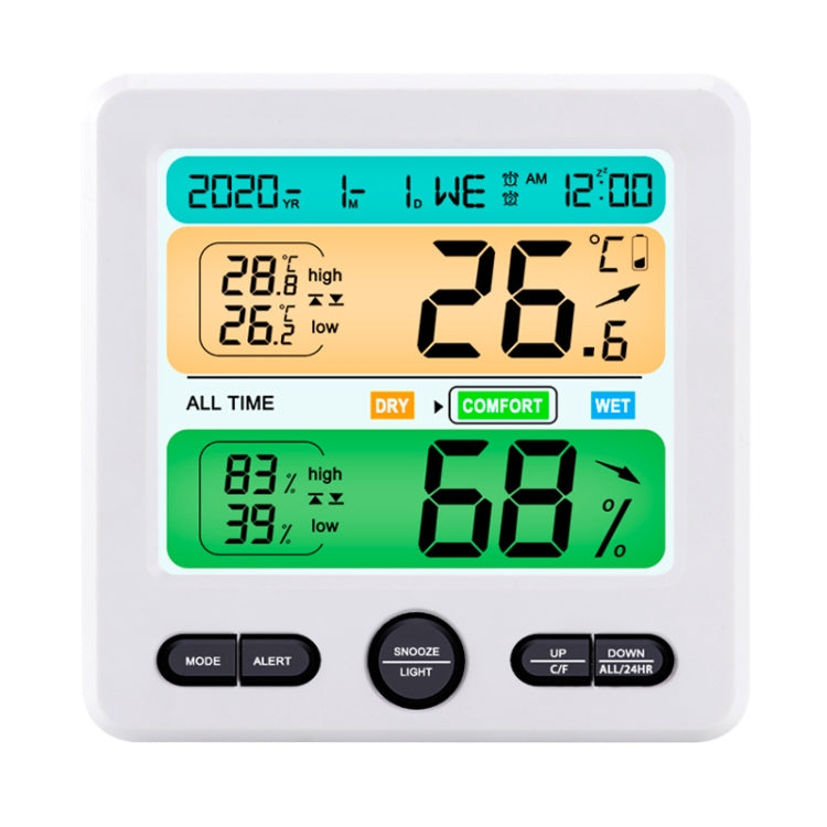 Indoor Color Digital Display Thermometer & Hygrometer Household Large-Screen Electronic Clock