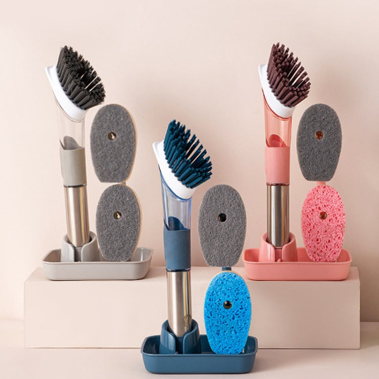 Kitchen Oil Dirty Pan Brush Can Add Detergent Sponge Brush Long Handle Cleaning Brush