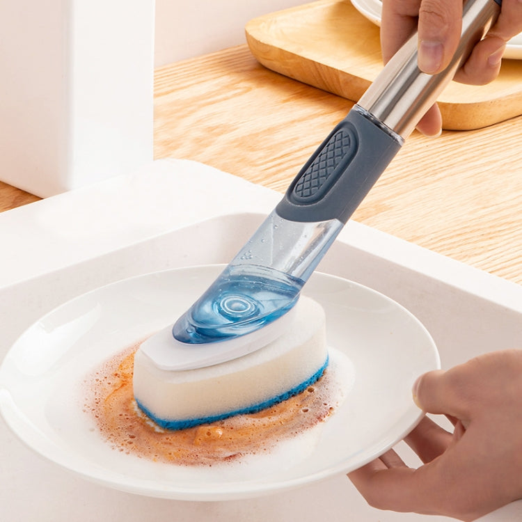 Kitchen Oil Dirty Pan Brush Can Add Detergent Sponge Brush Long Handle Cleaning Brush