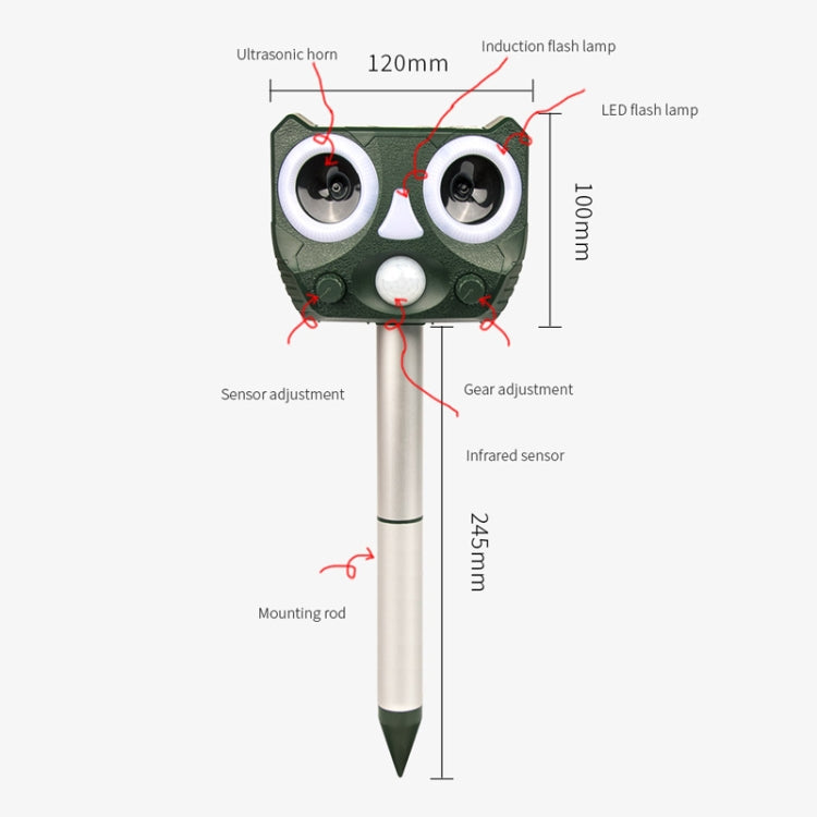 119A Outdoor Solar Ultrasonic Insect Repellent Animal Repellent