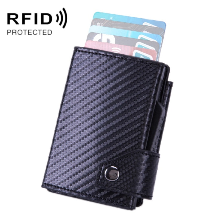 Anti-Theft Aluminum Alloy Coin Purse RFID Anti-Degaussing Automatic Pop-Up PU Bank Card Bag