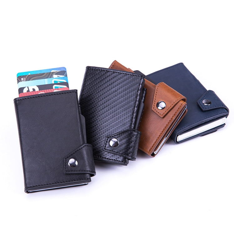 Anti-Theft Aluminum Alloy Coin Purse RFID Anti-Degaussing Automatic Pop-Up PU Bank Card Bag