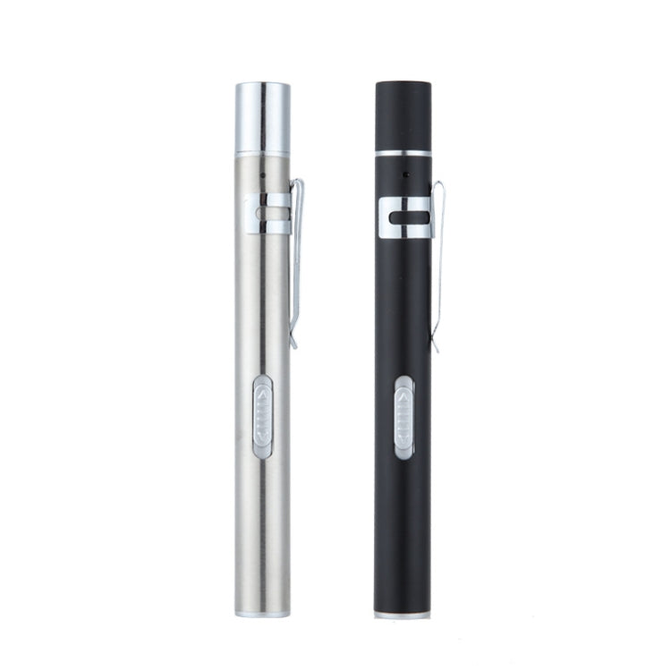 Flashlight Pupil Pen Light Yellow White Dual Light Source Dental Light LED Stainless Steel Morning Inspection Light