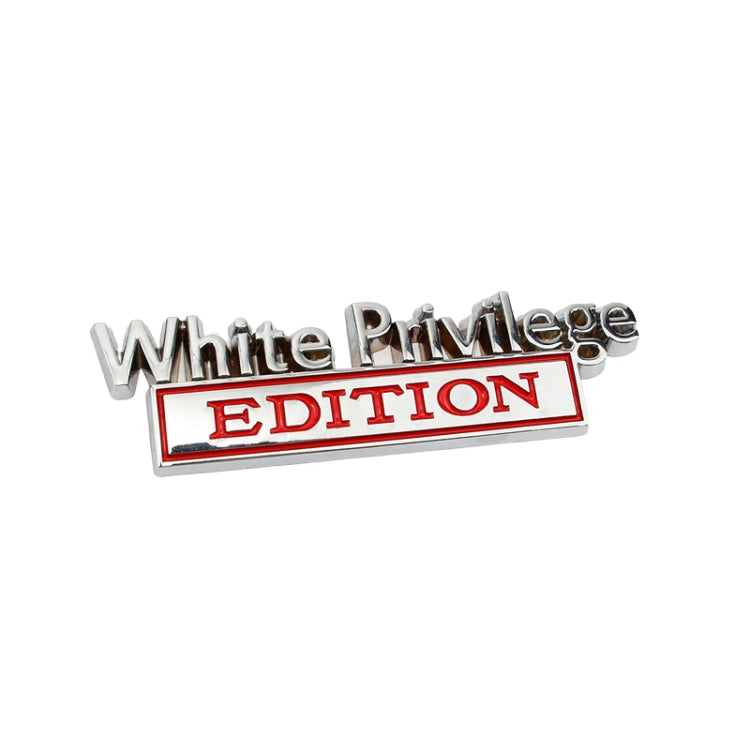 2 PCS Car Metal Leaf Board Car Logo White Privilege Edition Modified Car Body Sticker Sign