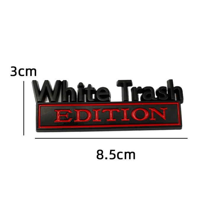 2 PCS Car Metal Modification Standard White Trash Edition Car Label Stickers