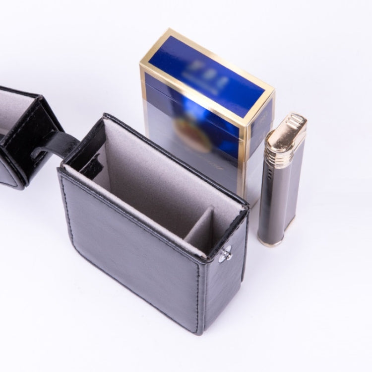 Men PU Leathe Retro Lighter Cigarette Box