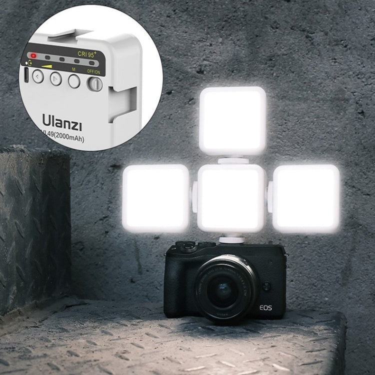 Ulanzi VL49  6W Small LED Video Light 5500K Dimmable Photography Soft Light Vlog Fill Light