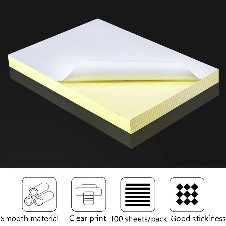 100 Sheets A4 Non-Adhesive Print Paper Blank Writing Adhesive Laser Inkjet Print Label Paper