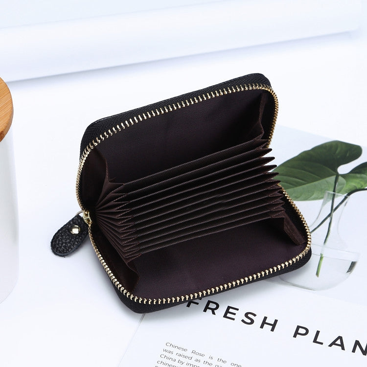 Business Multi-Position Zipper Organ Card Holder