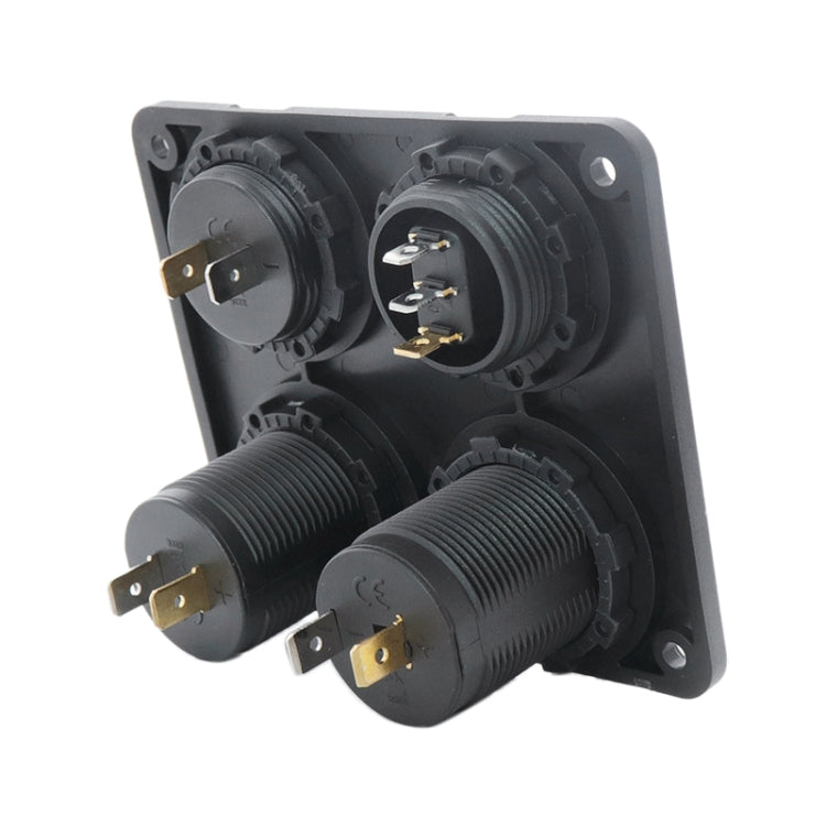 Automobile Motorcycle Ship Modified Universal Dual USB Socket Voltage Measuring Machine Switch 4 In 1 Combined Panel