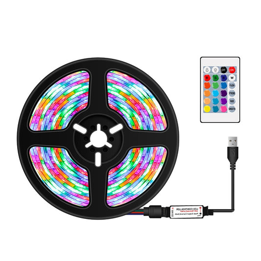 LED Light Strip 16 Color Remote Control RGB Light Belt USB Symphony Neon Decorative Soft Light Bar, 3m, 4m