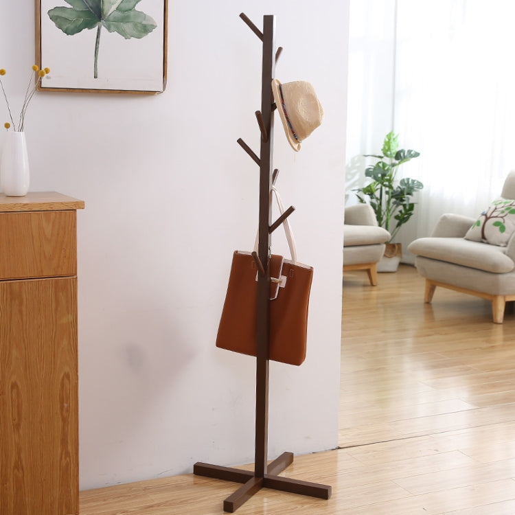 Solid Wood Floor Coat Rack Living Room Bedroom Clothes Organizing Storage Rack