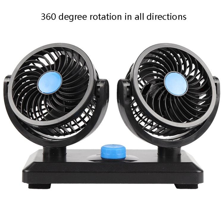 Car Fan Portable Mini Adjustable Car Double-Headed Electric Fan