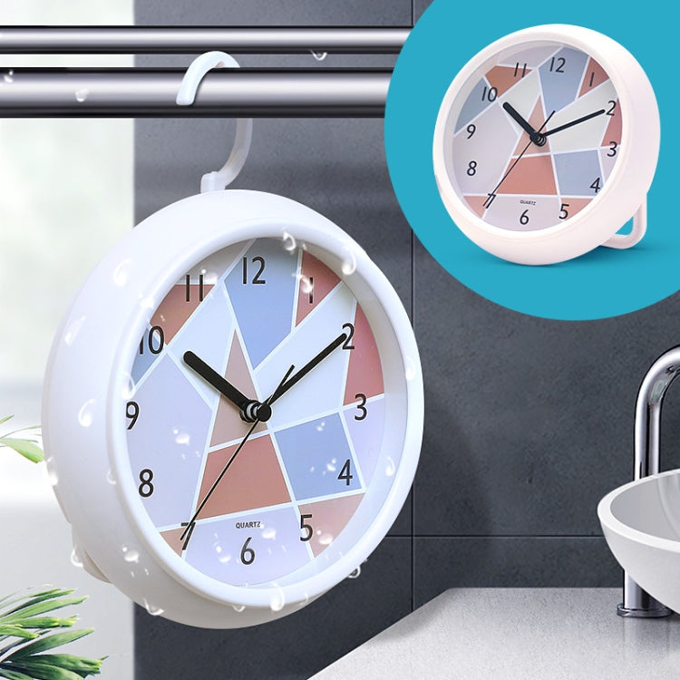 Round Waterproof Wall Clock Kitchen And Bathroom Desktop Clock Ornaments