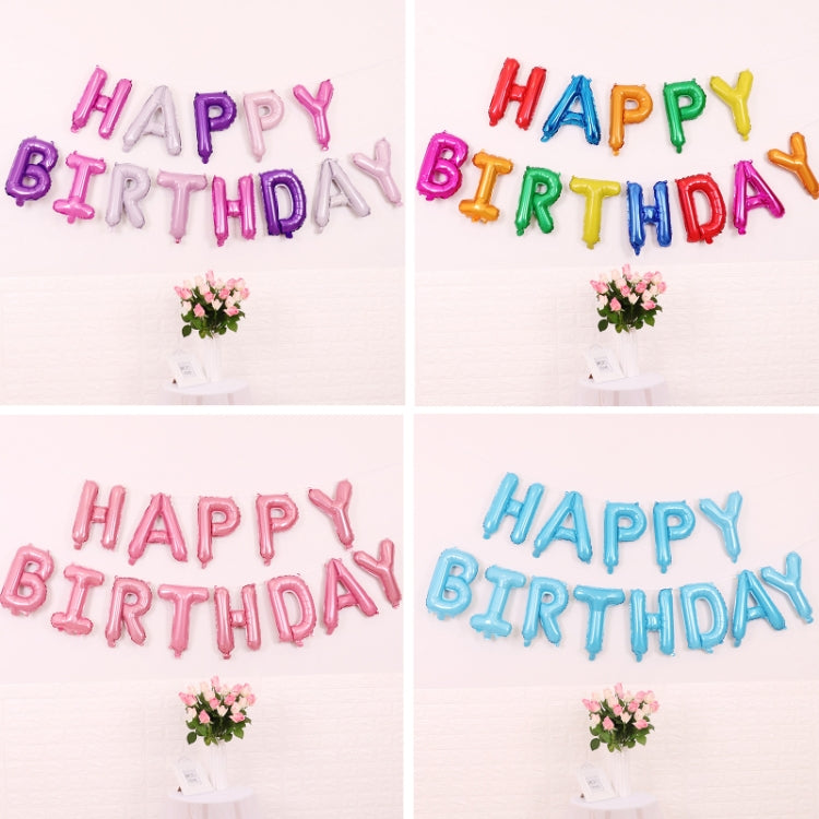 2 PCS 16 Inch Happy Birthday Letter Aluminum Film Balloon Birthday Party Decoration Specification：