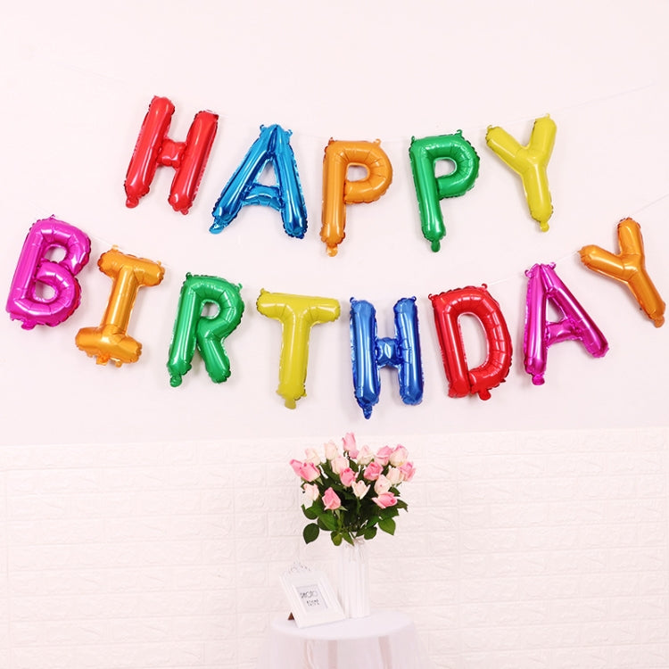 2 PCS 16 Inch Happy Birthday Letter Aluminum Film Balloon Birthday Party Decoration Specification：