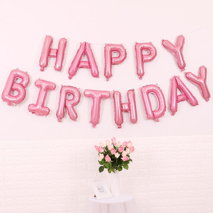 2 PCS 16 Inch Happy Birthday Letter Aluminum Film Balloon Birthday Party Decoration Specification：