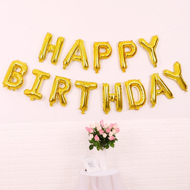 2 PCS 16 Inch Happy Birthday Letter Aluminum Film Balloon Birthday Party Decoration Specification：