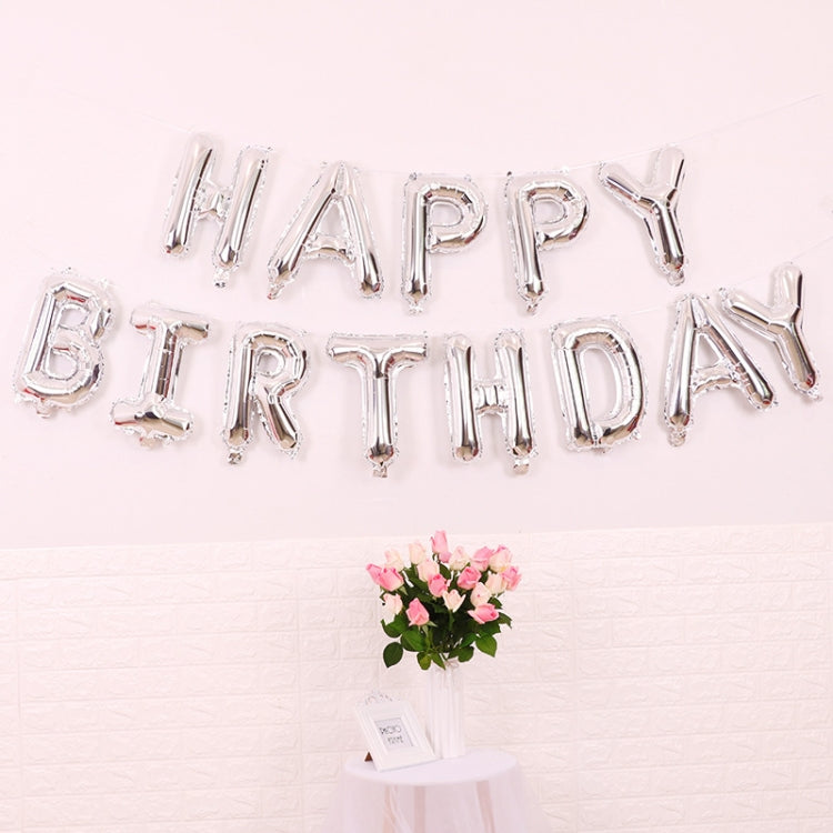 2 PCS 16 Inch Happy Birthday Letter Aluminum Film Balloon Birthday Party Decoration Specification：