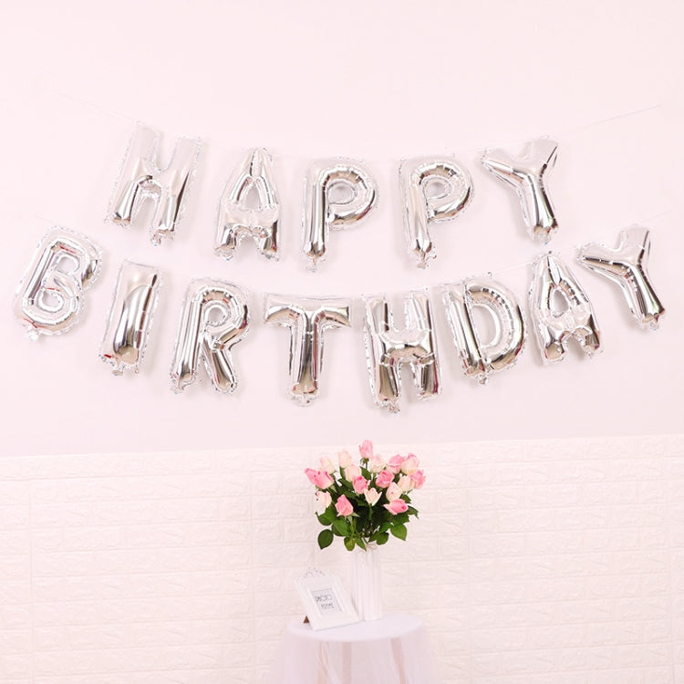 2 PCS 16 Inch Happy Birthday Letter Aluminum Film Balloon Birthday Party Decoration Specification：