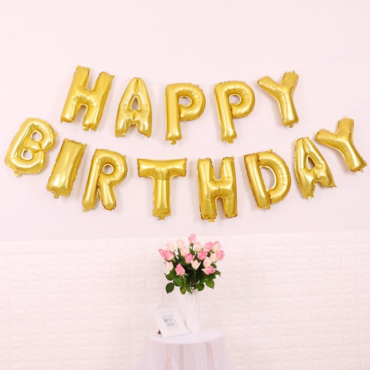2 PCS 16 Inch Happy Birthday Letter Aluminum Film Balloon Birthday Party Decoration Specification：