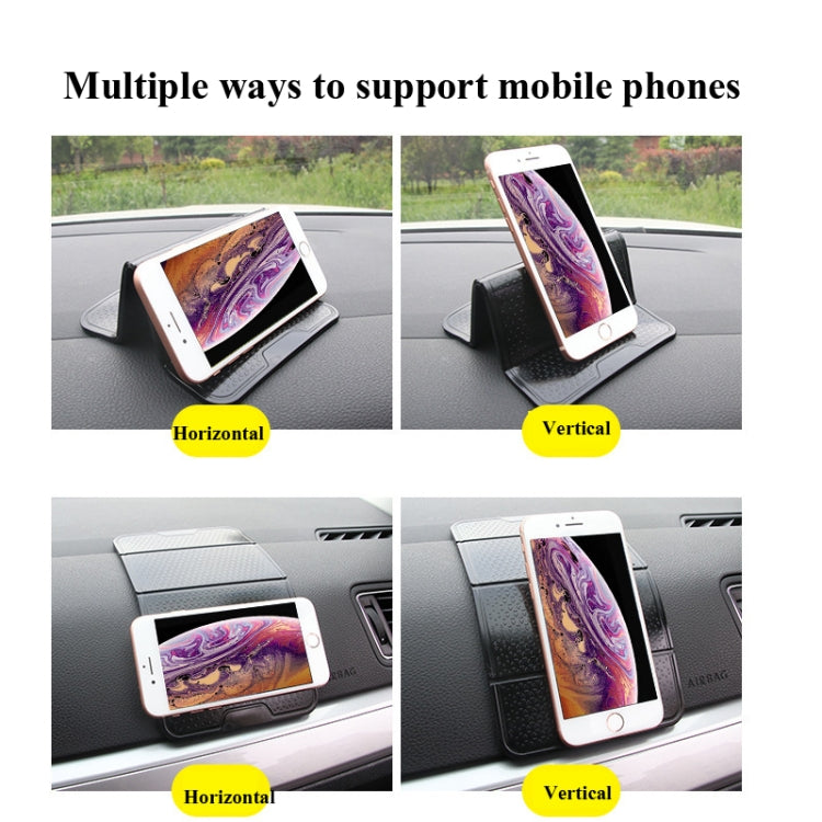 2 PCS R-1337 Multifunctional Folding Bracket Car Center Console Adhesive Bracket Mobile Phone Anti-Slip Mat Storage Mat