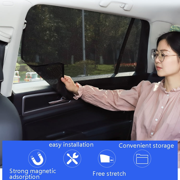 4 PCS Net Yarn Magnetic Suction Type Car Sunshade Curtain