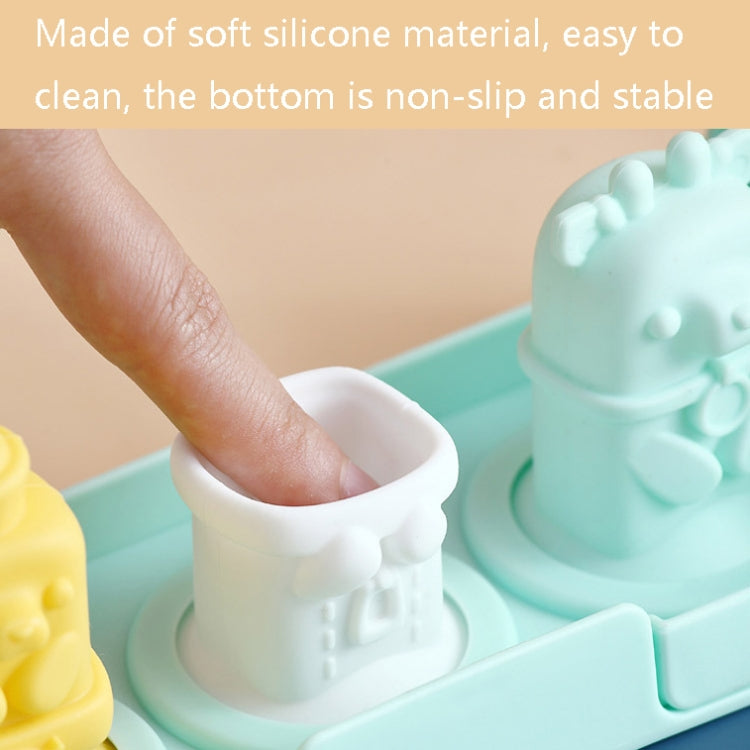 Silicone Cartoon Ice Cream Mold With Cover Easy Demoulding Home-Made Popsicle Mould, Random Color Delivery