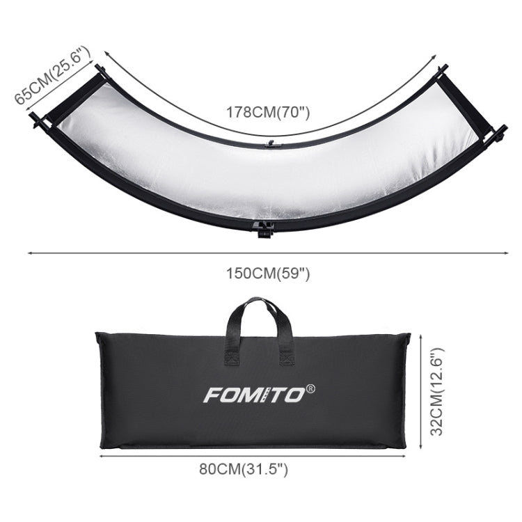 FOMITO U-Shaped Curved  Photo Studio Reflector Board 4 In 1 Gold Silver White Black Reflective Board