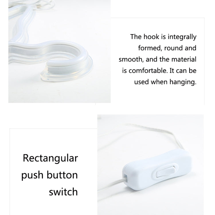 HS-20002 LED Coat Hanger Neon Light Room Decoration Lantern Holiday Light