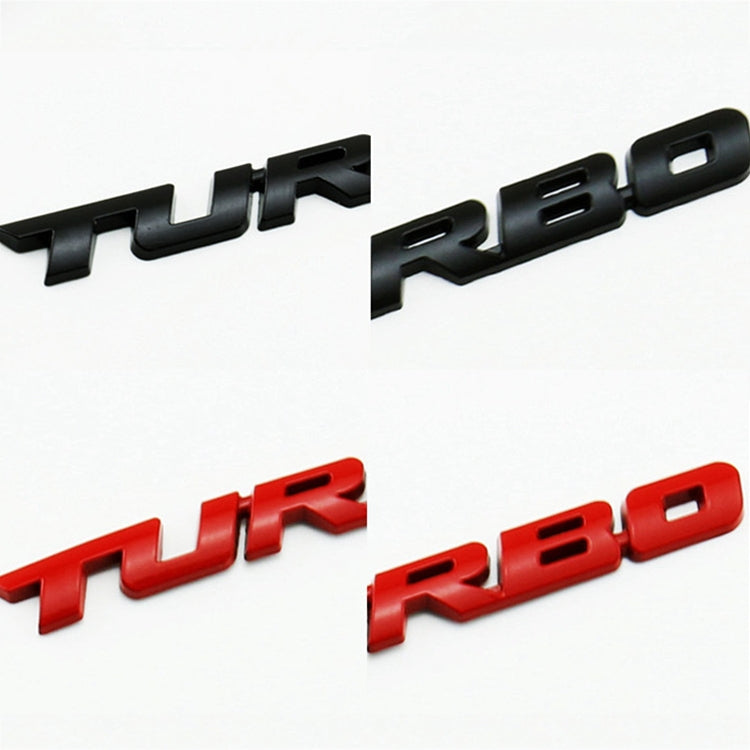 8 PCS Car Alloy Modified Turbocharged TURBO Metal Car Sticker Sports Body Sticker Car Tail Label Side Decoration Sticker