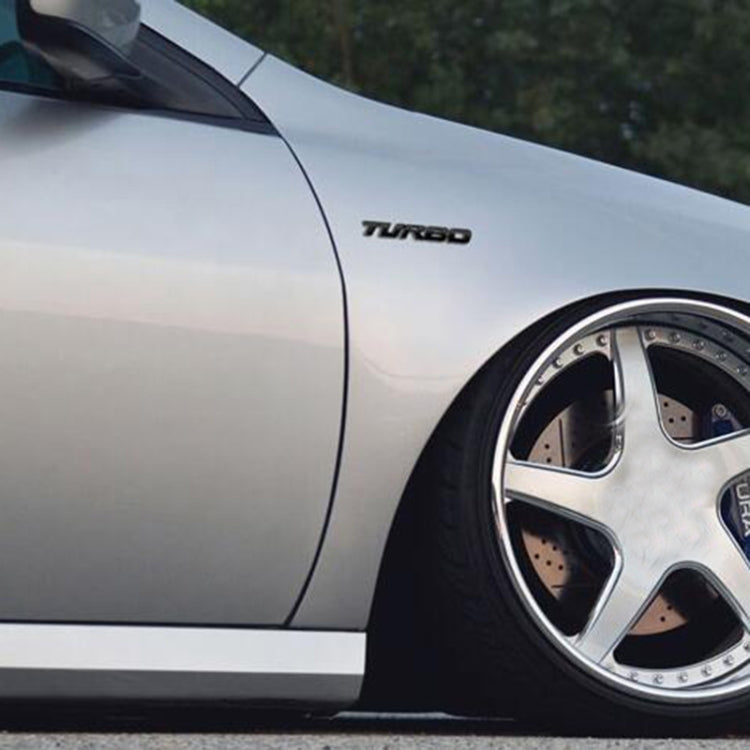 8 PCS Car Alloy Modified Turbocharged TURBO Metal Car Sticker Sports Body Sticker Car Tail Label Side Decoration Sticker