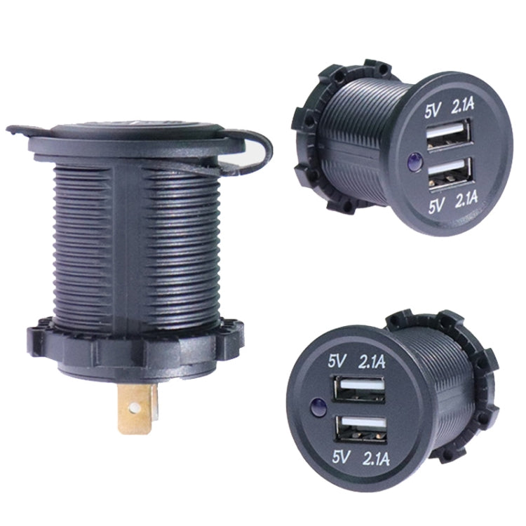 Car Motorcycle Ship Modified USB Charger 5V 3.1A With Blue LED Lamp Display Waterproof And Dustproof Car Charger