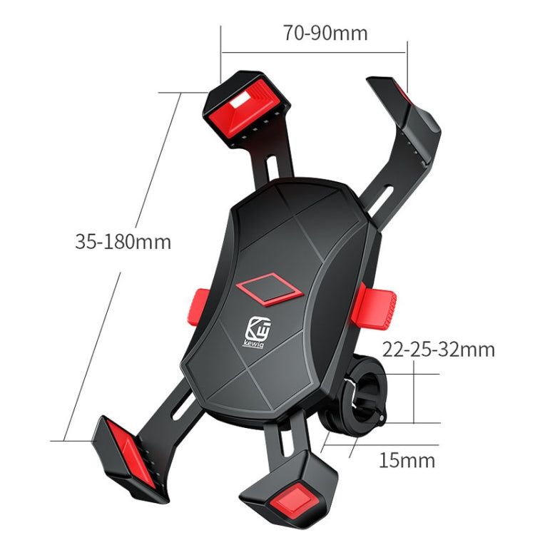 Kewig Reflection To Fall Shockproof Bicycle Bracket Motorcycle Four-Claw Mobile Phone Holder
