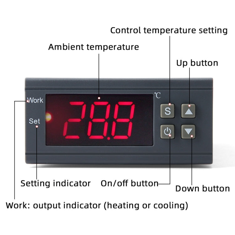 MH-1210W Digital LCD Temperature Controller Thermocouple Thermostat Regulator with Sensor Termometer, Temperature Range: -50 to 110 Degrees Celsius