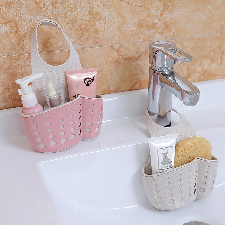 Kitchen Sponge Drain Holder Wheat Fiber Storage Rack Basket Wash Cloth Toilet Soap Shelf Organizer