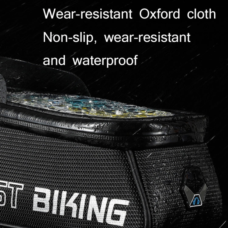 WEST BIKING West 6.9 Inches Rider Bike Reflective Mobile Phone Touch Screen Front Bag Mountain Bike Front Beam Upper Tube Bag