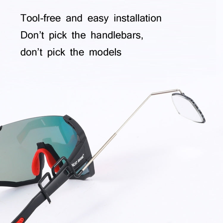 WEST BIKING Bicycle Riding Glasses Mini Rearview Mirror Multi-Angle Adjustable Flat Mirror