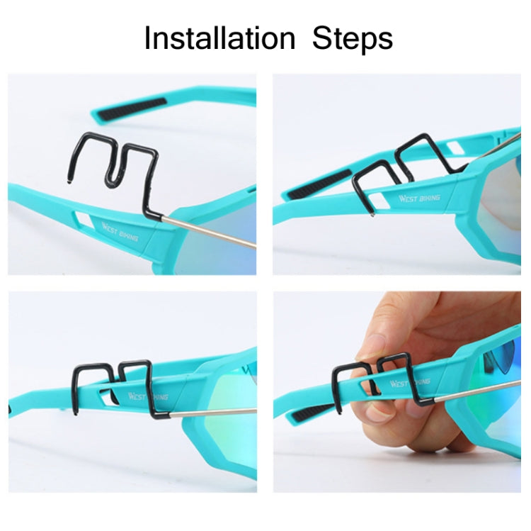 WEST BIKING Bicycle Riding Glasses Mini Rearview Mirror Multi-Angle Adjustable Flat Mirror