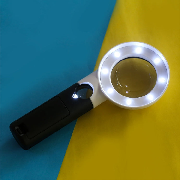 CH55-8L Hand-Held With LED Lamp Magnifier Double Lens 7 Times / 20 Times Portable Magnifying Glass